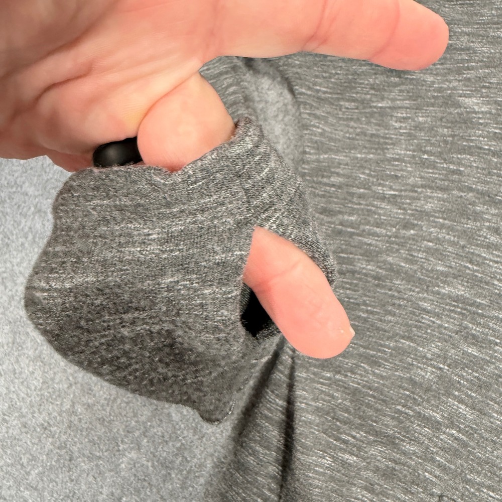 Athleta Grey Space Dye Cowl Neck Pullover Thumbhole Hoodie S 349532-03 - Picture 3 of 9